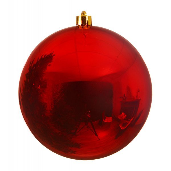 Χριστουγεννιάτικη Μπάλα Οροφής Κόκκινη Γυαλιστερή (14cm)